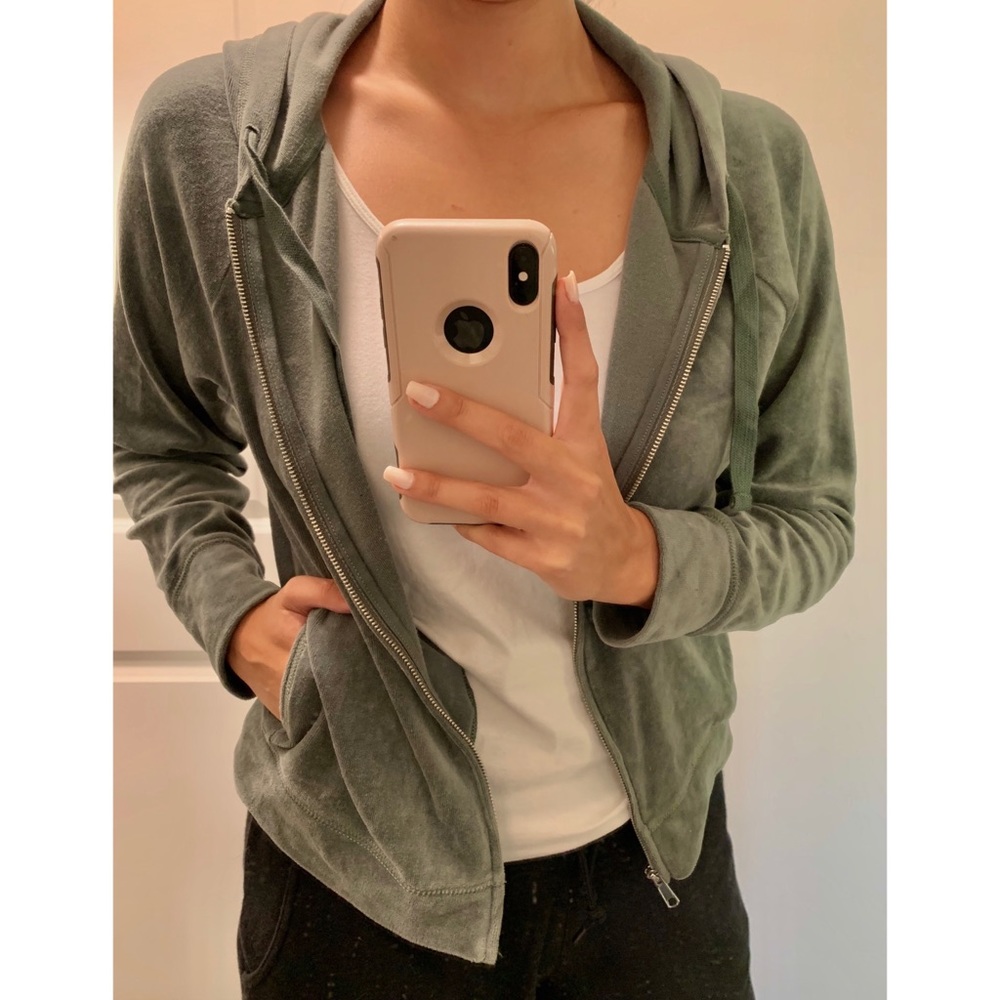 Aerie Cropped Velvet Hoodie